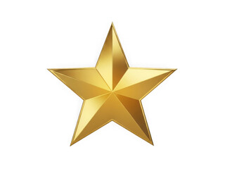 Fototapeta premium Golden star icon isolated on transparent background, png