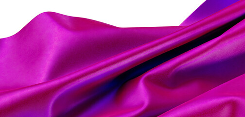 Obraz premium Close-up of a vibrant pink fabric in waves with beautiful light reflections. High-quality textures and colors.