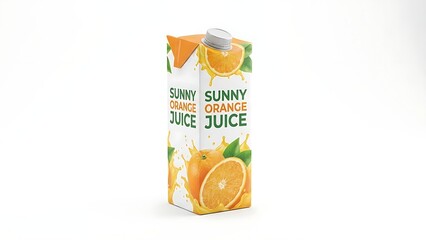 Orange Juice Carton with Oranges and Splashes beverage