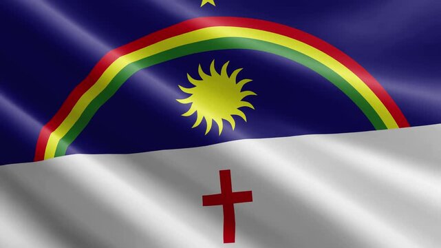 Pernambuco state of Brazil Waving Flag Animation with Realistic Silk Texture Loop