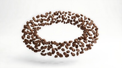 Torus Shape Formed by Floating Coffee Beans roasted