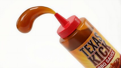 Texas Kick BQ Sauce Bottle with Sauce Splash BBQ sauce