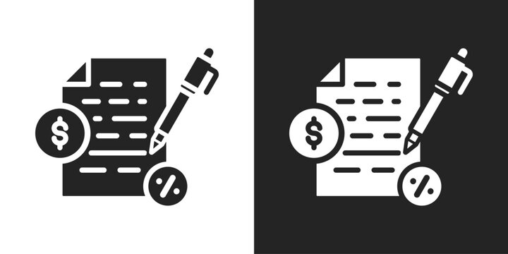 Loan Icon In Black And White Glyph Style