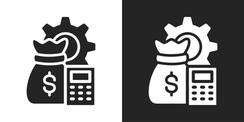 Cost Management Icon In Black And White Glyph Style