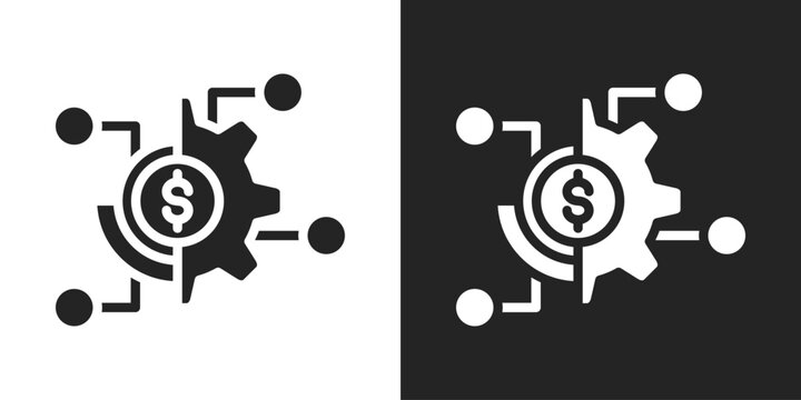 Asset Allocation Icon In Black And White Glyph Style