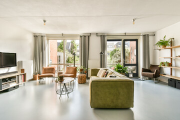 Modern Interior Living Room with Natural Light