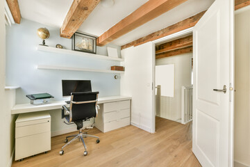 Modern Home Office Interior with Natural Lighting