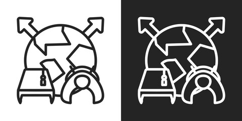 Resilience Icon In Black And White Line Style