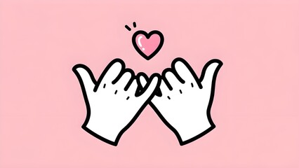 Cute hands forming heart shape with love and care