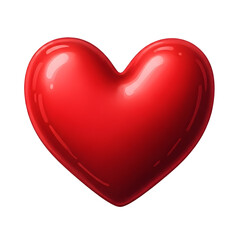 Valentine day red heart isolated on transparent background