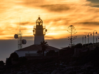 Sunrise at the Cullera lighthouse (Valencia, Spain)	