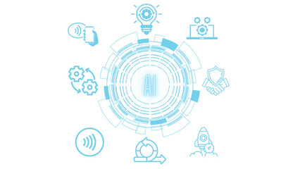 Transparent image of modern innovation ai built technology concept 