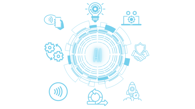 Transparent image of modern innovation ai built technology concept  - Powered by Adobe