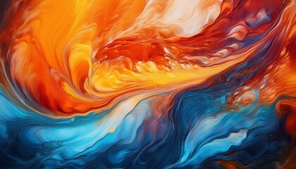 vibrant abstract blend of warm and cool colors creating a dynamic and energetic swirling pattern with a painterly texture