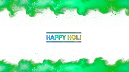 A vibrant Holi celebration with colorful powder on a transparent background