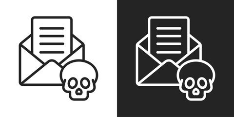 Spoofing Icon In Black And White Line Style