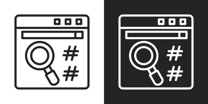 Hashing Icon In Black And White Line Style