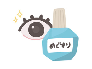 Cute Eye Drops Illustration for Eye Care and Health Concept