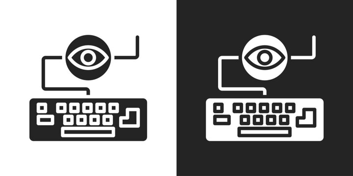 Keylogger Icon In Black And White Glyph Style