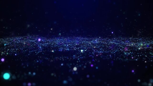 A serene galaxy scene with scattered stars and celestial bodies in a dark universe viewed from a distant perspective