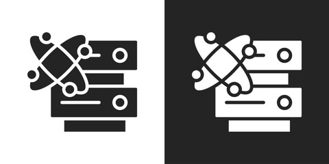Data Science Icon In Black And White Glyph Style