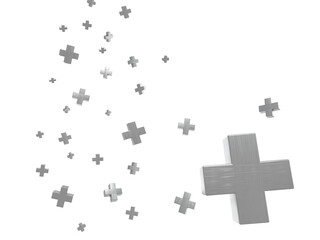 Obraz premium 抽象的なプラス記号の世界の3Dイラストレーション