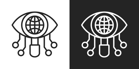 Vision Icon In Black And White Line Style