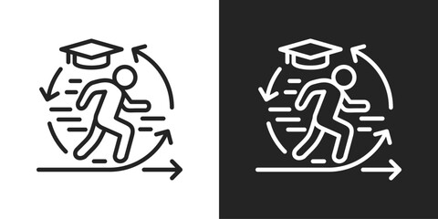 Fototapeta premium Agility Icon In Black And White Line Style