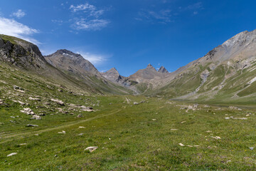 Panoramic mountain view of the Arves Massif in the French Alps
