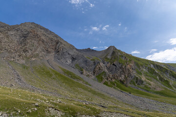 Panoramic mountain view of the Arves Massif in the French Alps