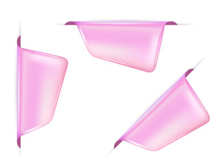 Love Glossy pink tag label isolated background. 3d vector rendering.