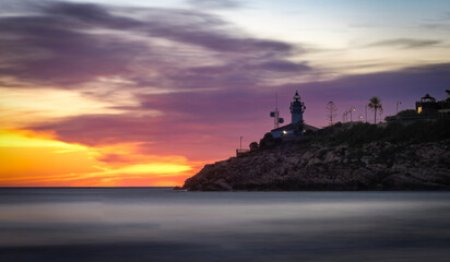 Sunrise at the Cullera lighthouse (Valencia, Spain)	