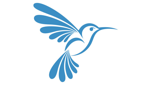 Stylized blue hummingbird vector illustration
