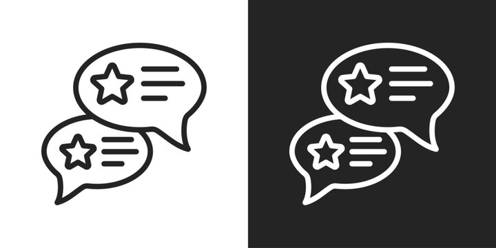 Testimonial Icon In Black And White Line Style