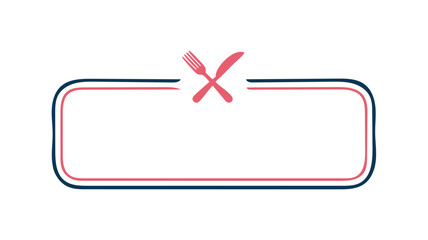 Fototapeta premium Minimalist restaurant sign with fork and knife