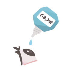 Eye Care and Treatment Concept Illustration with Eye Drops