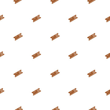 Cinema ticket seamless pattern isolated on white background