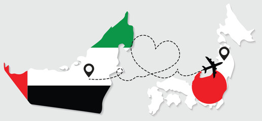 Airplane travel from UAE to Japan