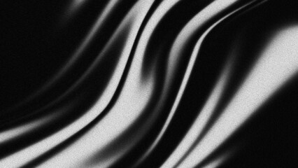 Abstract monochrome black and white grainy texture background, with noisy curved stripe pattern for poster header backdrop design