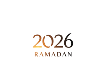 Ramadan 2026 Glowing Text on Dark Background Isolated on Transparent Background 