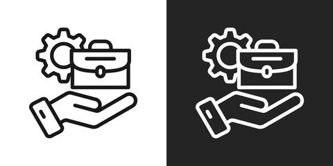 briefcase Icon In Black And White Line Style