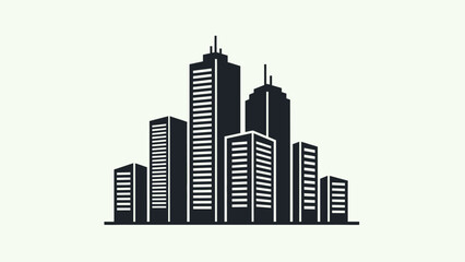 Obraz premium City Skyline Silhouette Modern Buildings Illustration.