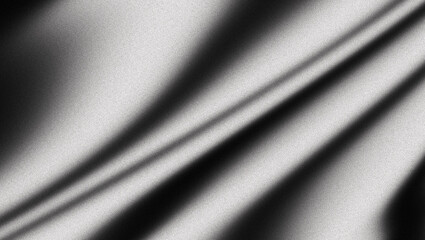 Abstract monochrome black and white grainy texture background, with noisy curved stripe pattern for poster header backdrop design