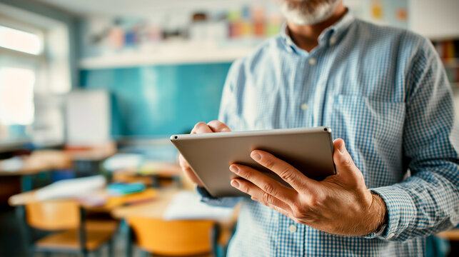 man using digital tablet - Powered by Adobe