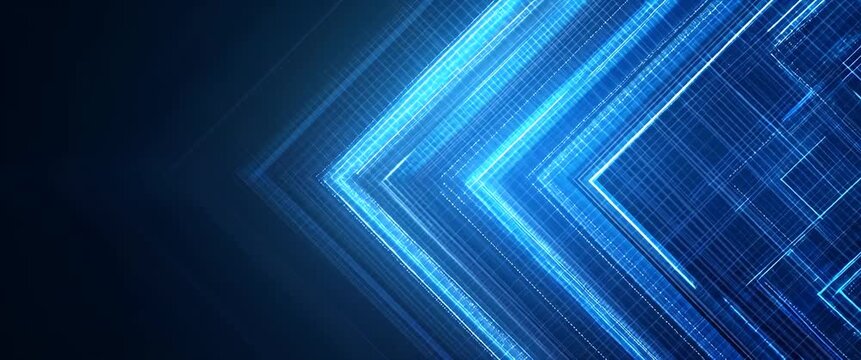 Futuristic digital lines pulse dynamically as the camera slowly pans across a high-tech, abstract background in a cinematic style, perfect for technology and innovation themes.