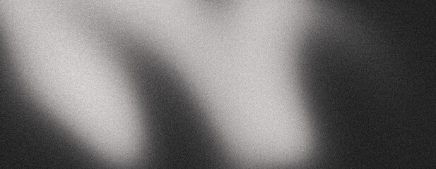 Monochrome black white abstract grainy texture background, with noise effect curved stripe banner backdrop design