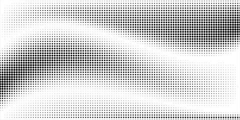 Grunge halftone gradient background. Faded grit noise texture. White and black sand wallpaper. Retro pixelated backdrop. Anime or manga style comic overlay. Vector graphic design textured © Rizki