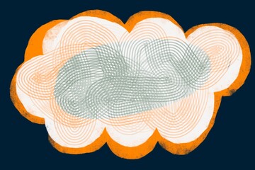 Abstract shapes with bold colors and textured patterns