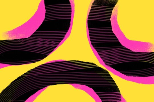 Abstract art with bold shapes and textured patterns