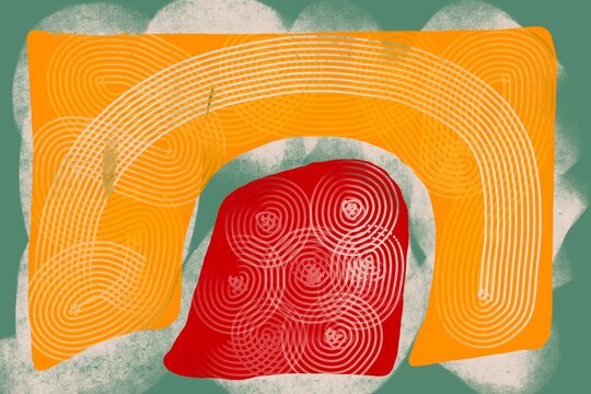 Abstract shapes and textured patterns in modern art
